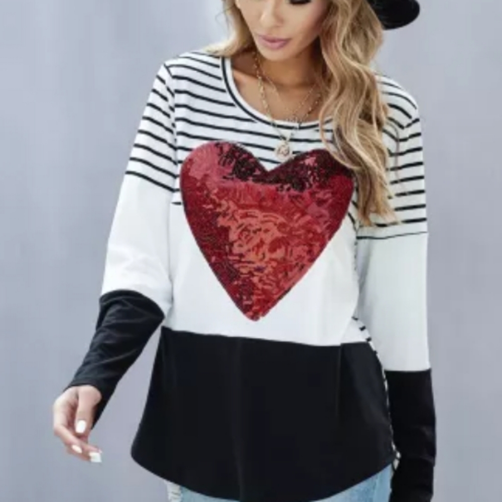 ♥️New boutique red heart sequins top - Picture 4 of 10